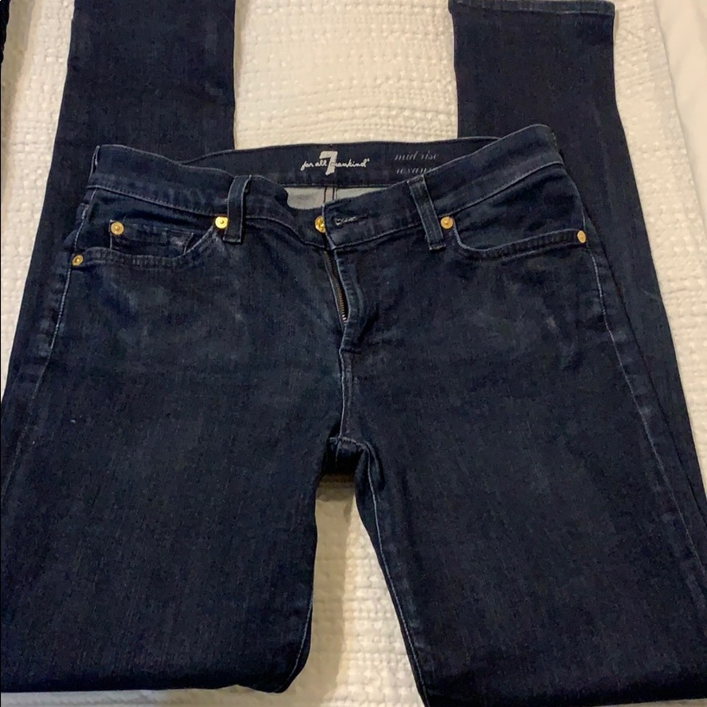 7 For All Mankind Midnight Blue Skinny Jeans